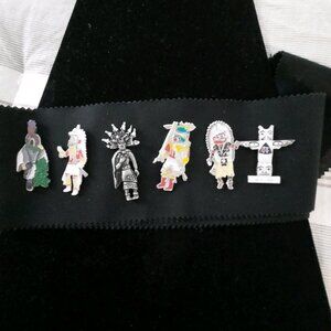 Kachina Lapel Tie Pins Set Of 6